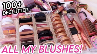 DECLUTTERING MY ENTIRE BLUSH COLLECTION! IN DEPTH WITH SWATCHES!