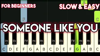 ADELE - SOMEONE LIKE YOU | SLOW & EASY PIANO TUTORIAL