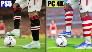 🔥eFootball 2022 - PS5 vs PC 4K MAX SETTINGS - Graphics, Gameplay, Celebrations | Fujimarupes