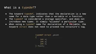 C Programming - 4.5 Enums Structures, and Typedef
