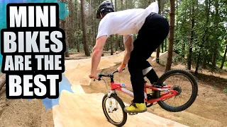 MINI MOUNTAIN BIKES ARE THE BEST -  FULL SPEED BIKE PARK SENDS!