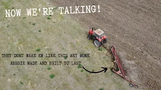 Proper Old School Australian Farming With The International Harvester 1-6 Disc Plough & MF 3505