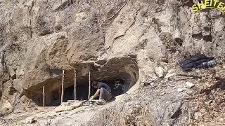 Beautiful and ancient construction and design of shelter with wood and stone