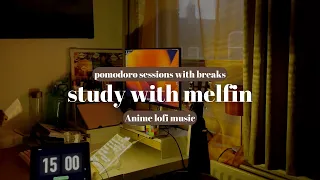 STUDY WITH ME | 4🍅Pomodoro Sessions | 15-5 | lofi music| Countdown Timer+Alarm(w breaks) BOOST FOCUS