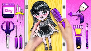 DIY Paper Dolls & Cartoon - How To Fix Wednesday Addams Doll - Barbie Transformation Handmade