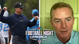 Jim Harbaugh 'brings a different presence' to Los Angeles Chargers | FNIA | NFL on NBC