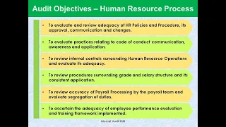 Risk Based Internal Audit of Human Resource Process - Part I