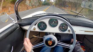 1956 Porsche 356A Speedster - POV Test Drive By Tedward (Binaural Audio)