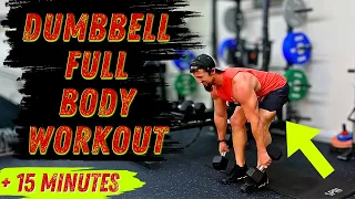 Full Body Dumbbell Workout with Cardio - 15 Min