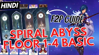 [Hindi] Tips For Spiral Abyss Floor 1-4 Beginners Guide - Genshin Impact