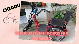 Sonho realizado! Triciclo Elétrico da minha Mãe chegou ! bike vermelha.