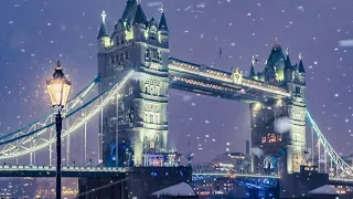 London  SNOW Walk Finally Snowing Central London | London Best Christmas Lights tour in Snow