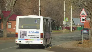 Поездка на автобусе ПАЗ-3204 по маршруту №8 Город Волжск. Участок Тандем-Стадион (20.10.2020)