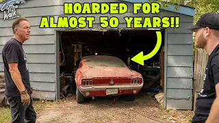 RESCUED: Hoarded 1967 Candy Apple Red Mustang Fastback!