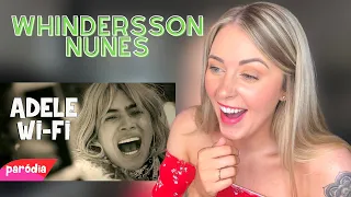 AMERICAN REACTS TO WHINDERSSON NUNES- QUAL É SENHA DO WIFI- ADELE PARODY-HELLO/INTERNATIONAL COUPLE