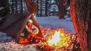 Solo Winter Camping In Snow Video Compilation