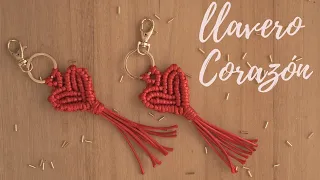 DIY LLAVERO DE CORAZON EN MACRAME / DIY MACRAME HEART KEYCHAIN TUTORIAL