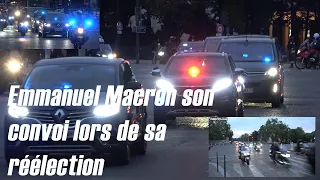le convoi d'Emmanuel Macron lors de sa réélection