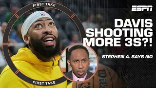 HELL NO! 😯 Stephen A. doesn't want AD shooting more 3s & disagrees with Darvin Ham! | First Take