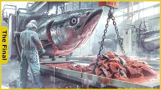 Giant Tuna processing machine in the factory | Food Processing Machines