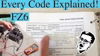 Every Yamaha Fault Code Explained!FZ6 Example + Specs and Sensor Locations