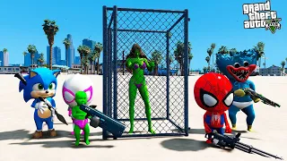 BEBE HOMEM ARANHA e os bebes prenderam a MULHER HULK no GTA 5