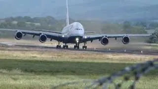 British Airways Super Jumbo Airbus A380 Takeoff at Shannon Airport Ireland