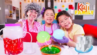 Emma and Kate Dry Ice Science Experiments with Granny!