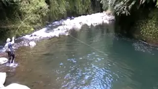 Fly fishing in some of the best trout fishing water I have ever seen!