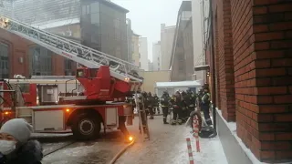 Москва. Пожар в Каббала центр, мясницкая13/11. 13.12 2021г