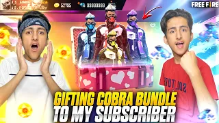 Gifting Cobra Bundle To Subscriber 😍 Wasted 10,000 Diamonds Luckiest Subscriber - Garena Free Fire