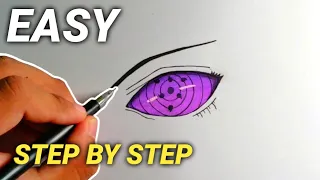 How to Draw Sasuke's Rinnegan (Step by Step)