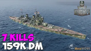 World of WarShips | King George V | 7 KILLS | 159K Damage - Replay Gameplay 4K 60 fps