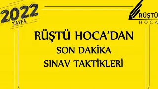 SON DAKİKA | SINAV TAKTİKLERİ | RÜŞTÜ HOCA