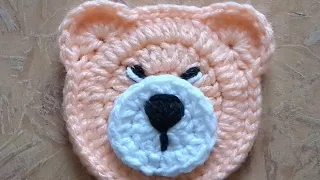 How to crochet a Bear 🐻 Applique(Cute, Fast & Easy) Tutorial (gharelu huner)