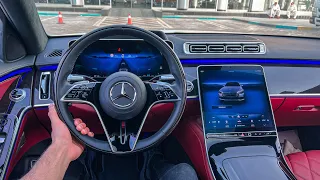 2022 NEW Mercedes S580 V8 DRIVE! POV Review Interior Ambiente