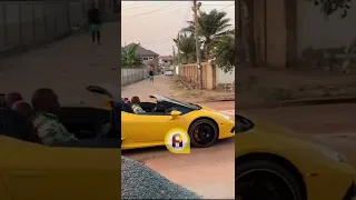 Hassan Ayariga cruising in his Lambo on the West Legon street in Accra.