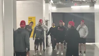 Jack Hughes NJ Devils Shows Off Soccer Skills with Headers BEHIND THE SCENES