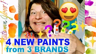 4 NEW PAINTS!! 🎨😍 UNBOXING!! 🎁 Watercolor LIMITED PALETTE CHALLENGE 😱😆 for FALL. 🎨🍄🍁🍃✨