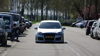 Tuner Cars Leaving Car Meet! E30 Touring Turbo, LOUD Golf GT, RS3, Focus ST, MX-5 BURNOUT, Camaro..