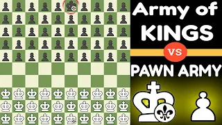 Army of Kings VS Pawn army Fighting Over a 10x10 boards using Stockfish