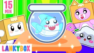 LankyBox Learns to Take Care of Baby Thicc Shark | LankyBox Channel Kids Cartoon