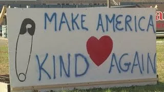 Wellsville community members react to racist graffiti with 'Make America Kind Again' messages