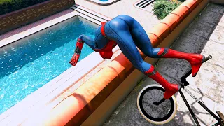 GTA 5 - Spiderman BMX Parkour Jumps Vol.16 (Euphoria Ragdolls)