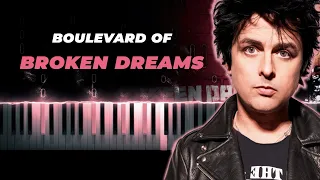 Green Day - Boulevard Of Broken Dreams - piano karaoke instrumental cover