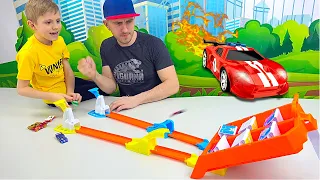 Хот Вилс АКУЛА против МОНСТЕР ТРАКОВ и новый трек Hot Wheels ТОЧНОЕ ПОПАДАНИЕ