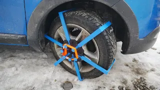 Homemade Car snow SPIDER CHAINS [Experiment]