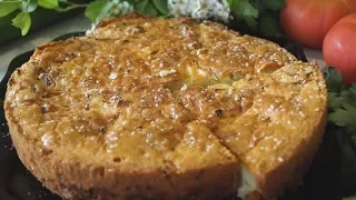 Заливной Пирог с капустой, проще не бывает.  Очень и Очень Вкусный!