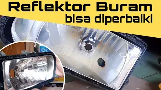 Cara Memperbaiki Reflektor Lampu Mobil // Membuka Lem Mika Lampu // Repair Reflector Car Headlights