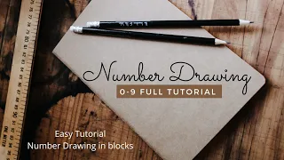 Number Drawing 0 to 9 full tutorial video | 0-9 Number Drawing for Students/Beginners नंबर ड्राइंग